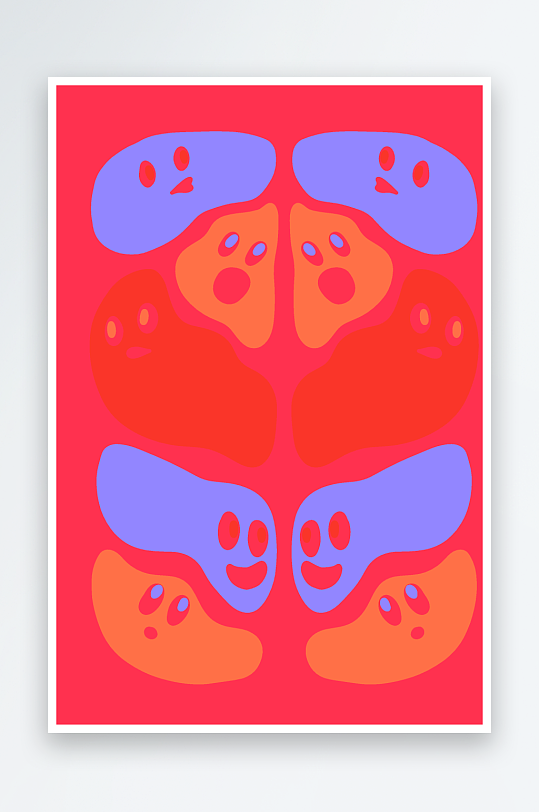 复古潮流图案矢量背景素材-众图网