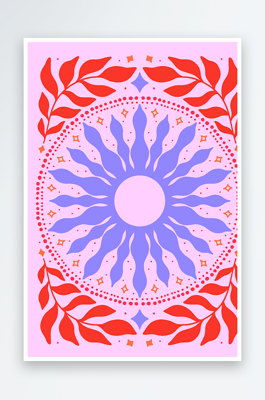 复古潮流图案矢量背景素材-众图网