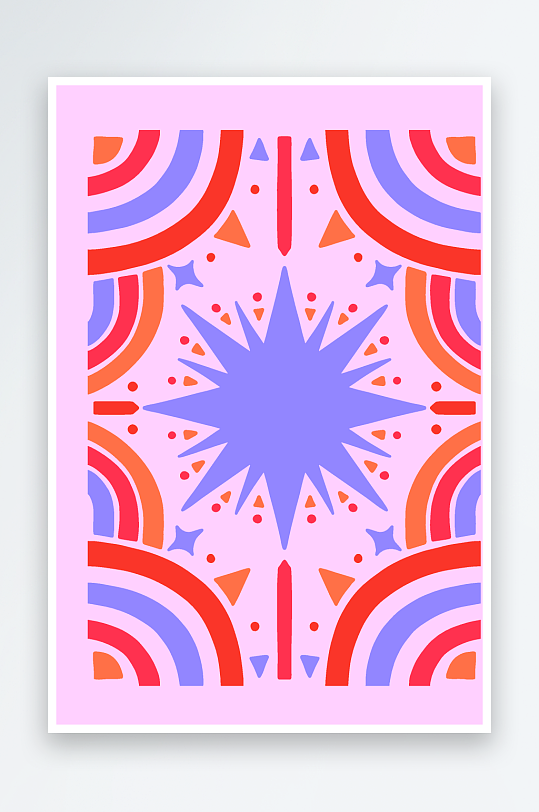 复古潮流图案矢量背景-众图网