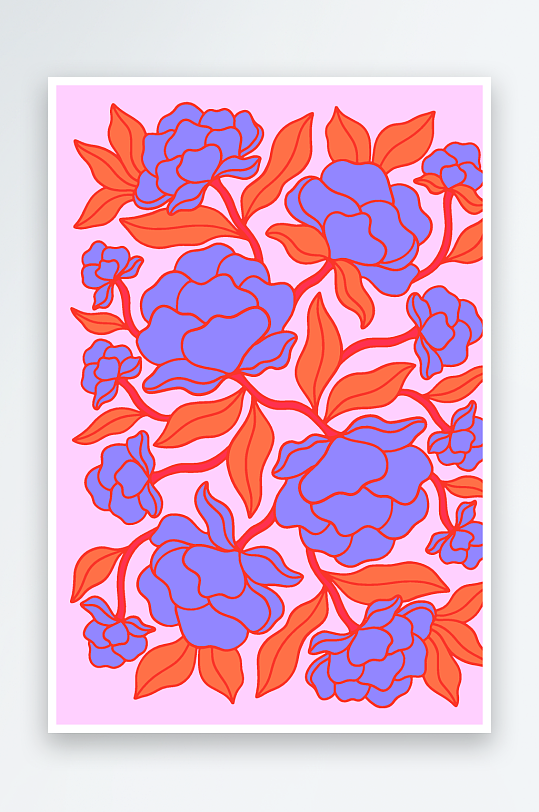 复古潮流图案矢量背景-众图网