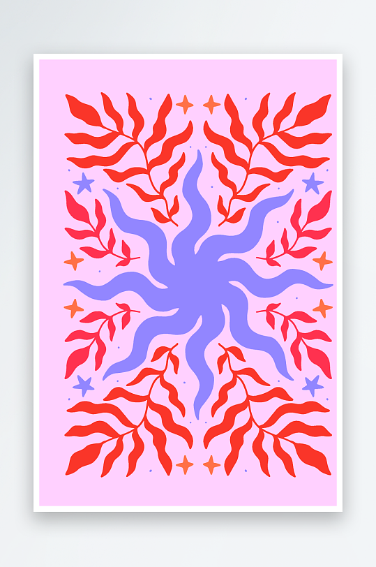 复古潮流图案矢量背景-众图网