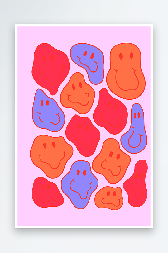 复古潮流图案矢量背景-众图网