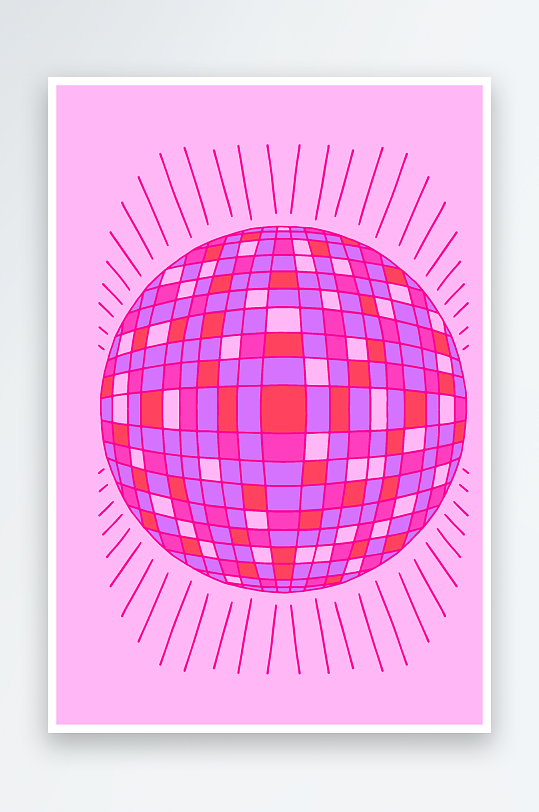 复古潮流图案矢量背景-众图网