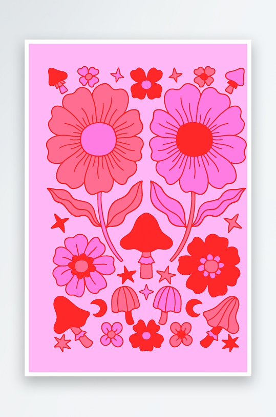 复古简约矢量潮流图案背景模版-众图网