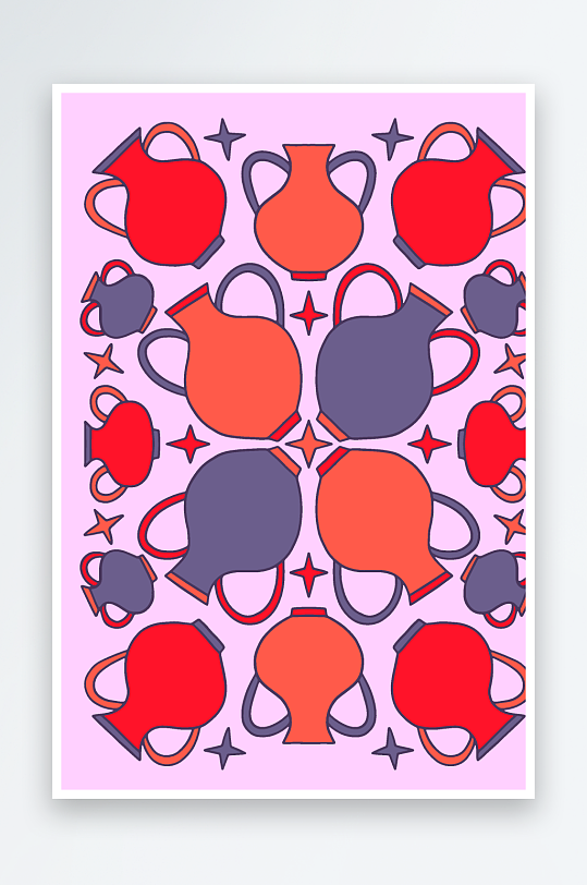 复古简约矢量潮流图案背景模版-众图网