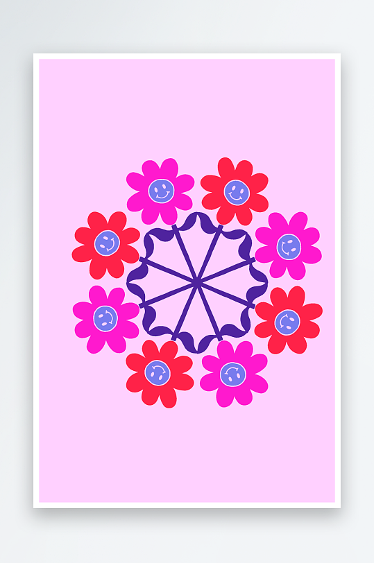 复古简约矢量潮流图案背景-众图网