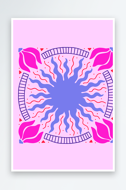 复古简约矢量潮流图案背景-众图网