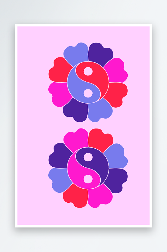 复古潮流图案矢量背景-众图网