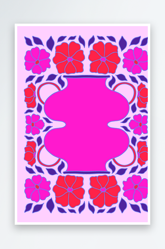 复古潮流图案矢量背景-众图网