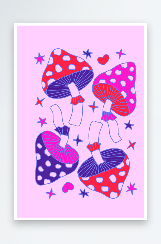 复古潮流图案矢量背景-众图网