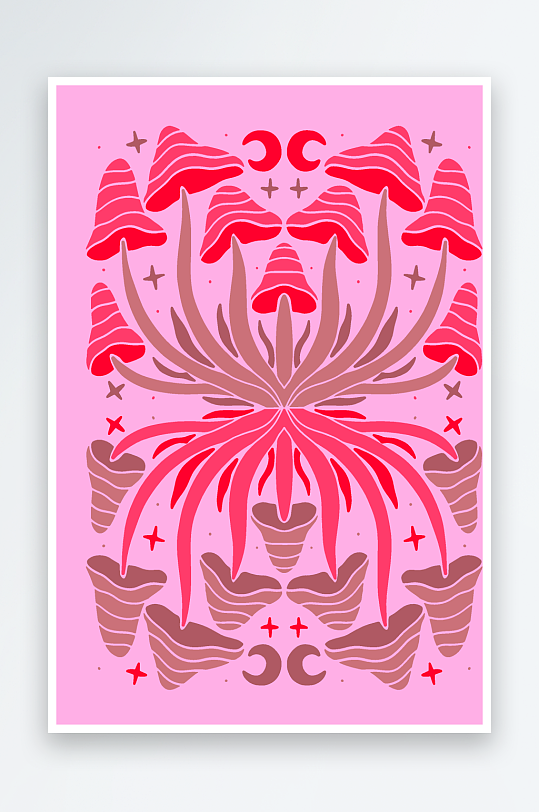 复古潮流图案矢量背景模版-众图网