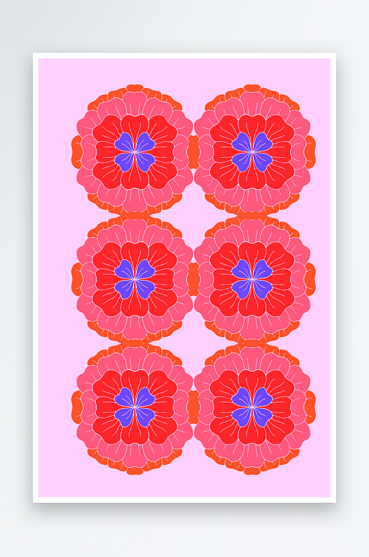 复古潮流图案矢量背景模版-众图网