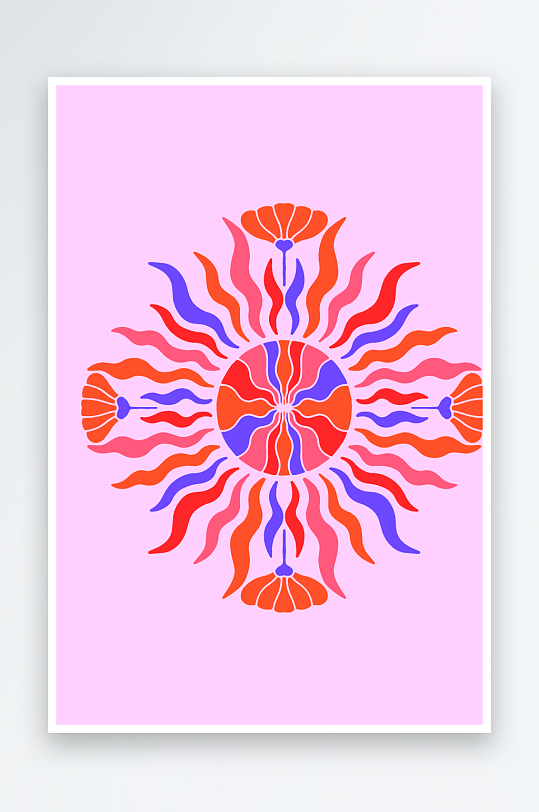 复古潮流图案矢量背景模版-众图网