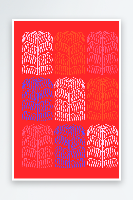 矢量复古潮流图案背景-众图网