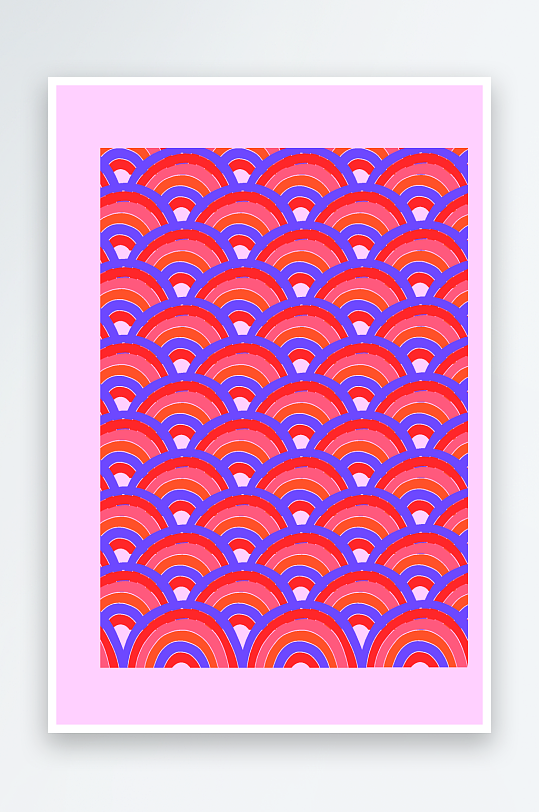 矢量复古潮流图案背景-众图网