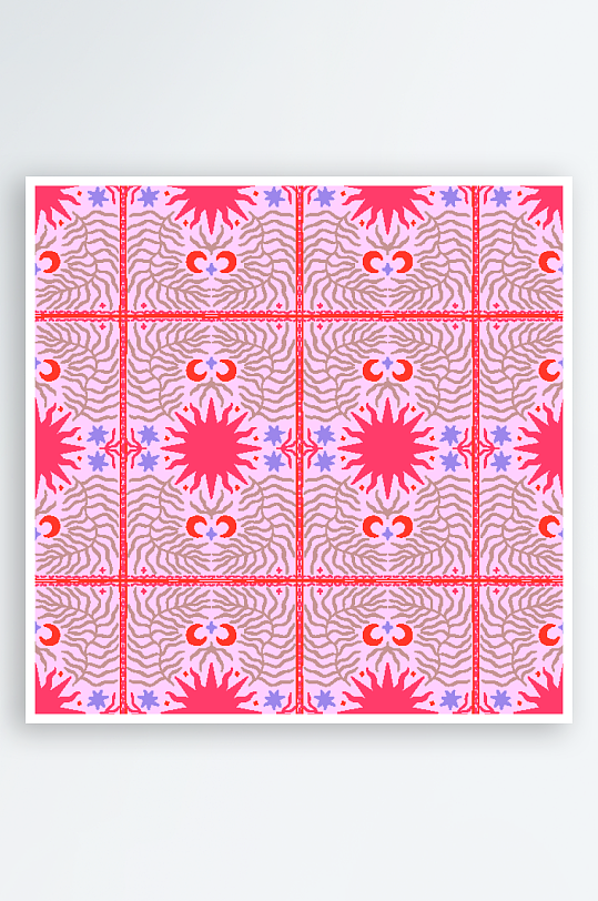 矢量复古潮流图案背景-众图网