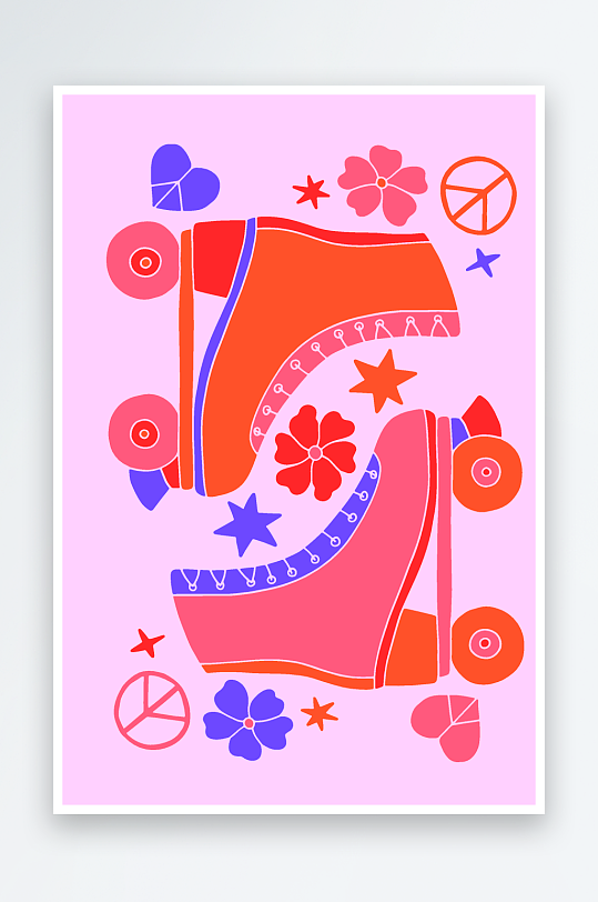 矢量复古潮流图案背景素材-众图网