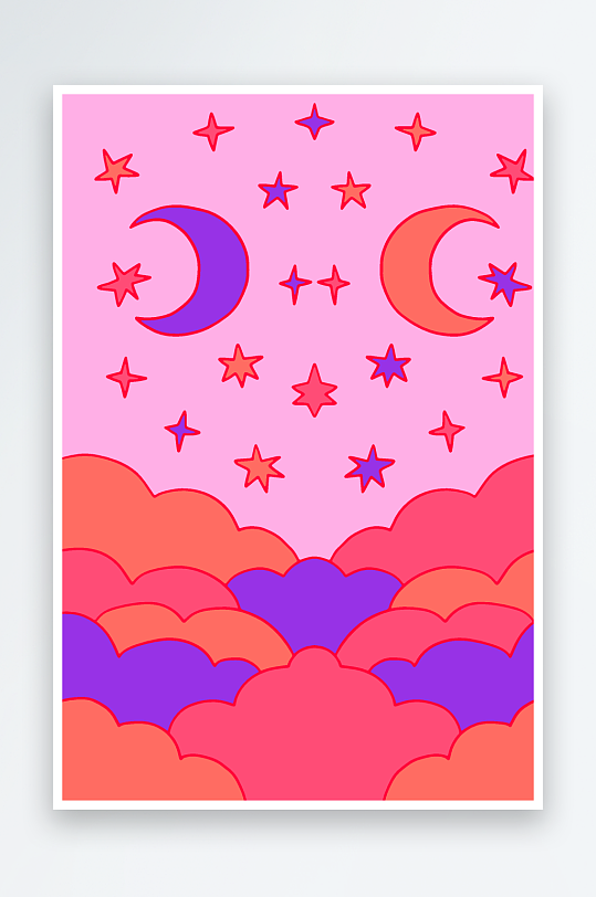 矢量复古潮流图案背景素材-众图网