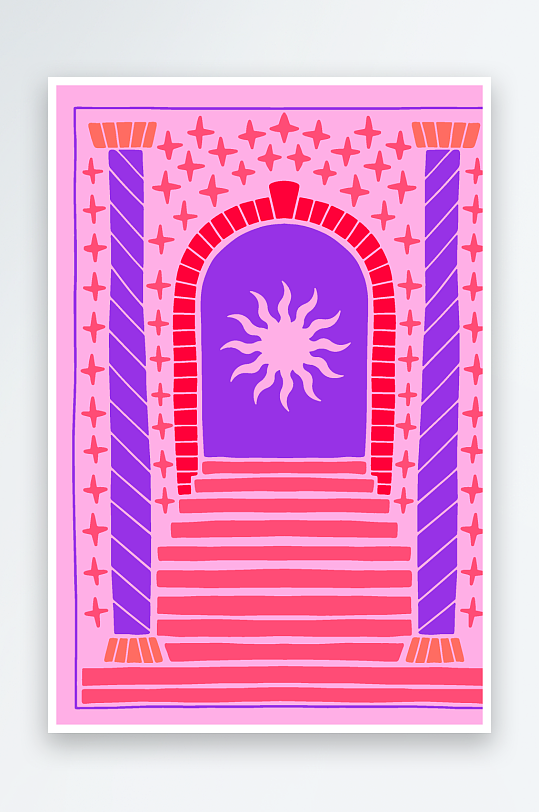 矢量潮流图案背景复古素材-众图网