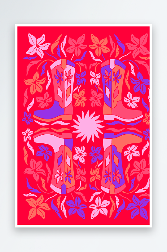 矢量潮流图案背景复古素材-众图网