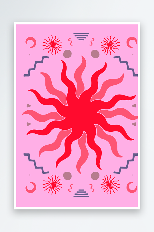 矢量复古潮流图案背景模版-众图网