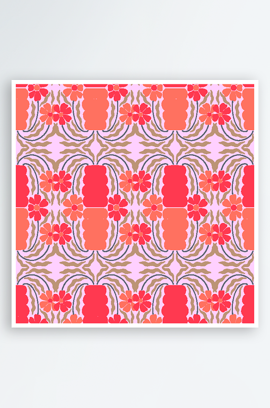 矢量简约复古潮流图案背景-众图网