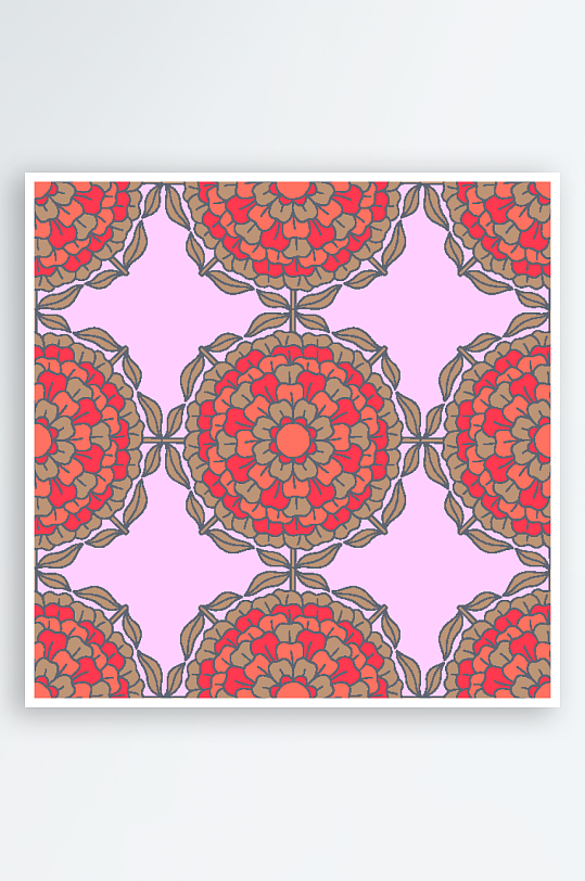 矢量简约复古潮流图案背景-众图网