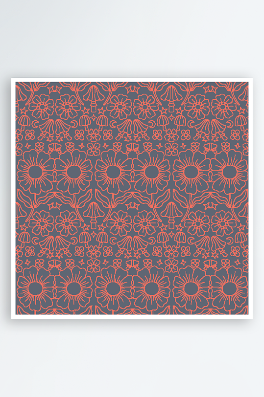 矢量简约复古潮流图案背景-众图网