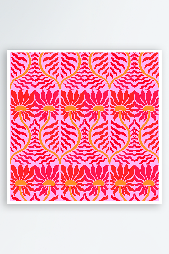 矢量简约复古潮流图案背景素材-众图网