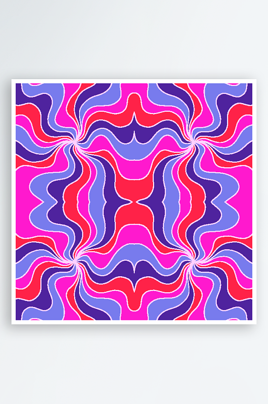 矢量简约复古潮流图案背景-众图网