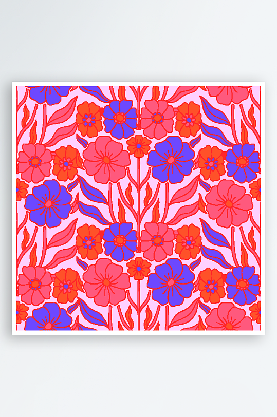 矢量简约复古潮流图案背景-众图网