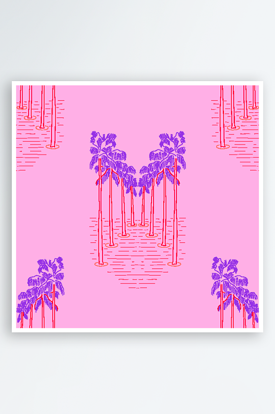 矢量简约复古潮流图案背景模版-众图网