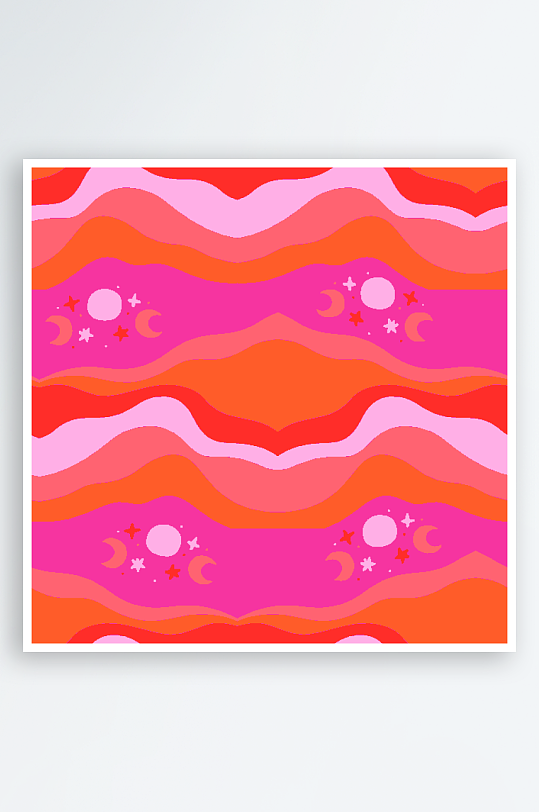 矢量简约复古潮流图案背景模版-众图网