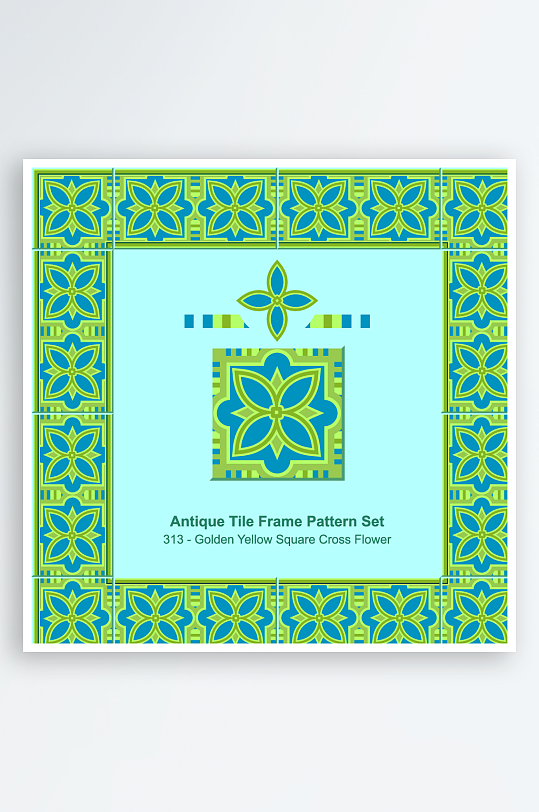 矢量方形围边图案背景-众图网