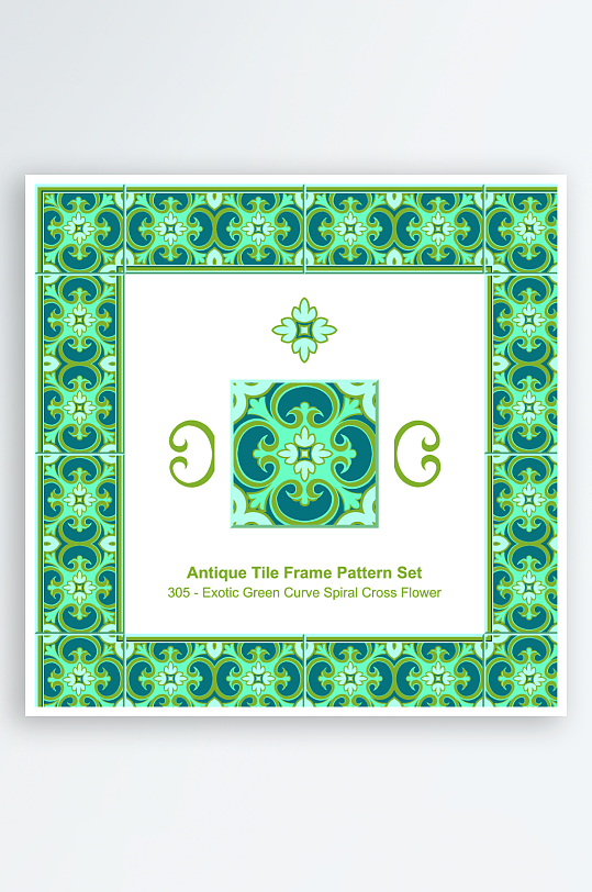 矢量方形围边图案背景模版-众图网