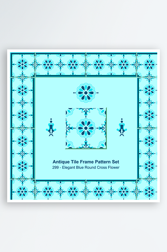 矢量方形围边图案背景模版-众图网