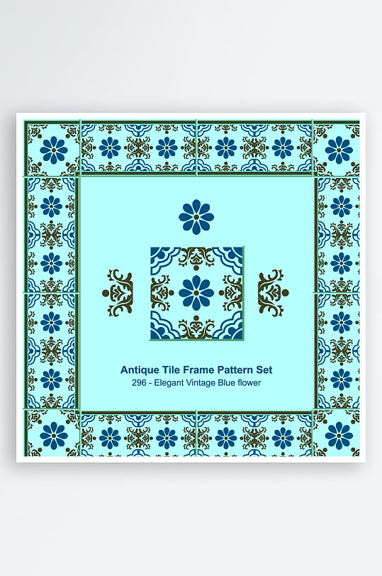 矢量方形围边图案背景模版-众图网