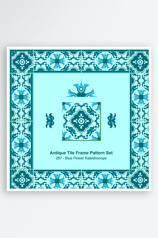 矢量方形围边图案背景模版-众图网