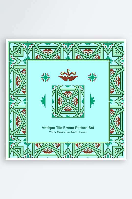 矢量方形围边图案背景模版-众图网