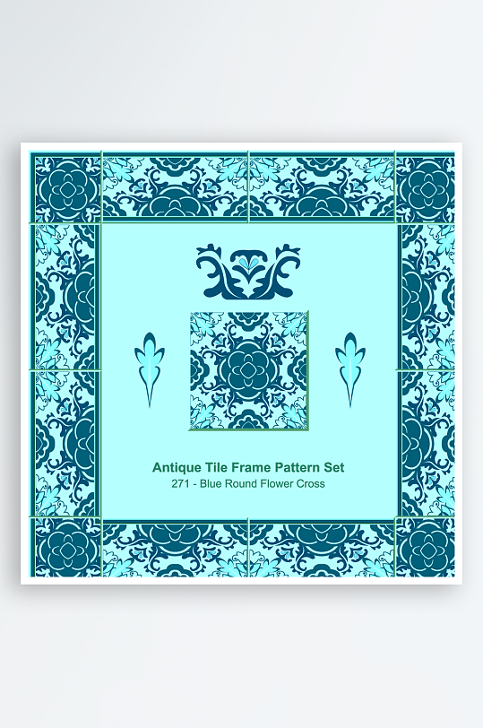 矢量方形围边图案背景模版-众图网