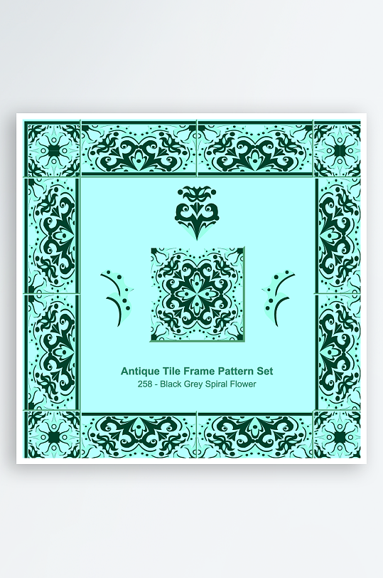 矢量方形围边图案背景模版素材-众图网