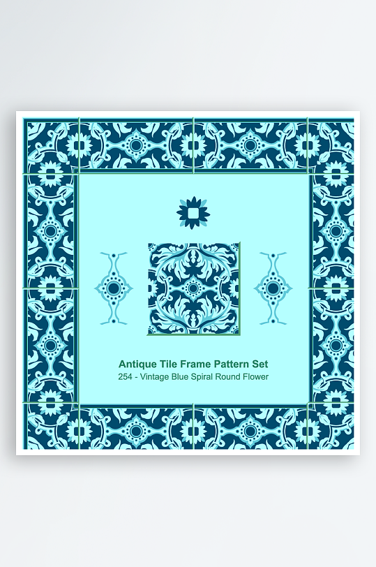 矢量方形围边图案背景模版素材-众图网