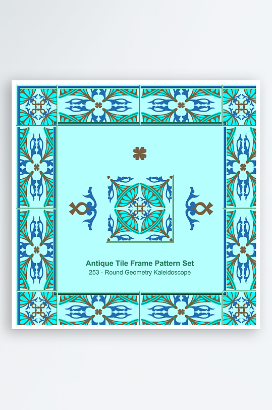 矢量方形围边图案背景模版素材-众图网