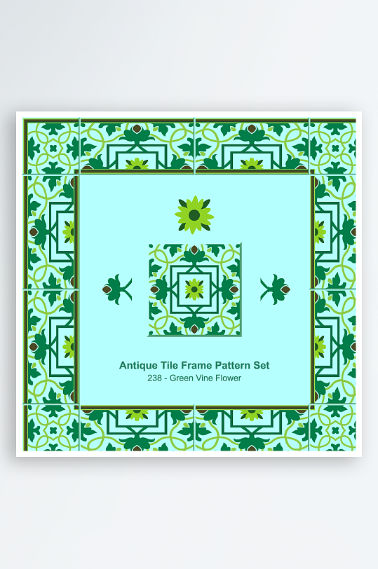 矢量方形围边图案背景模版素材-众图网