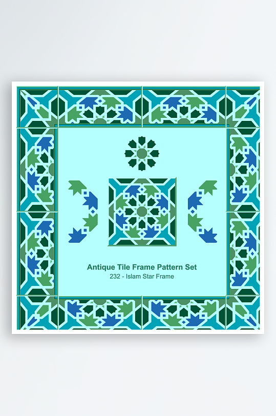 矢量方形围边图案背景模版素材-众图网