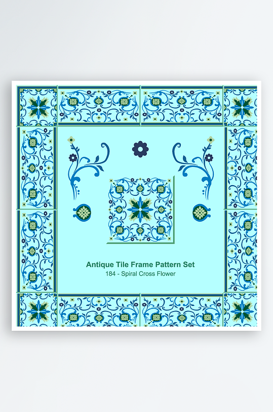 矢量方形围边图案背景模版-众图网