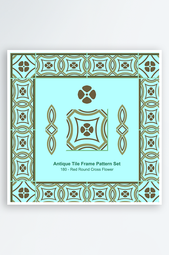 矢量方形围边图案背景模版-众图网