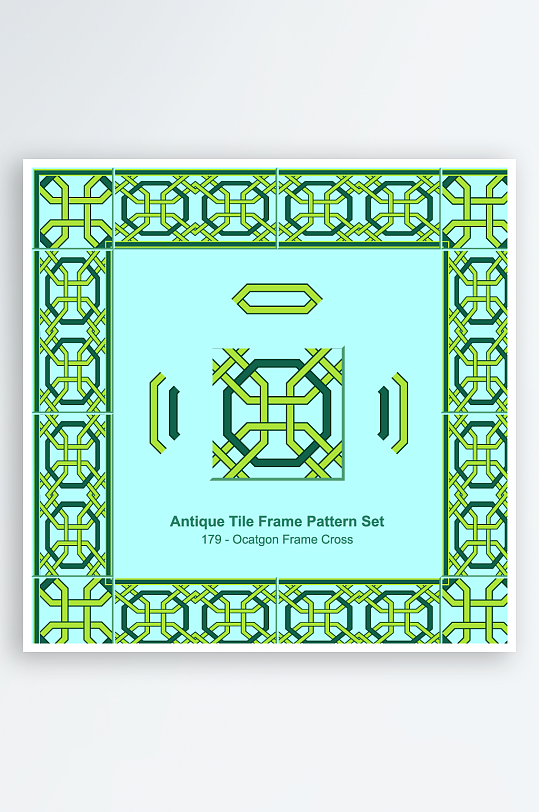 矢量方形围边图案背景模版-众图网