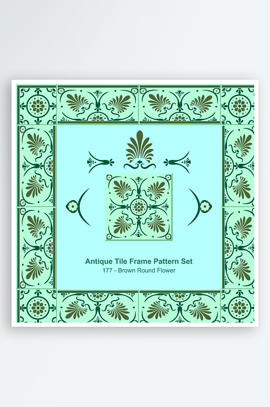 矢量方形围边图案背景模版-众图网