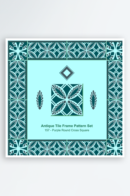 矢量方形围边图案背景模版-众图网